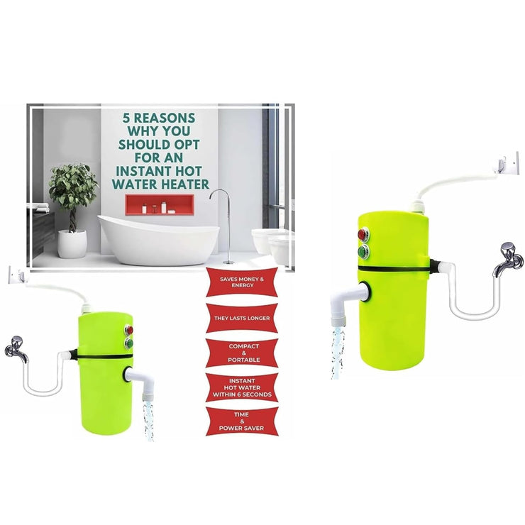 Portable Electric Water Geyser | Energy-Efficient, Shock-Proof Instant Heater for Home, Kitchen & Office