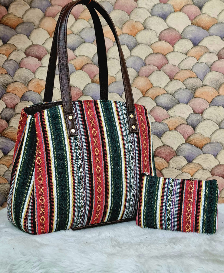 Tribal Rhythm - Earthy Stripes Tote